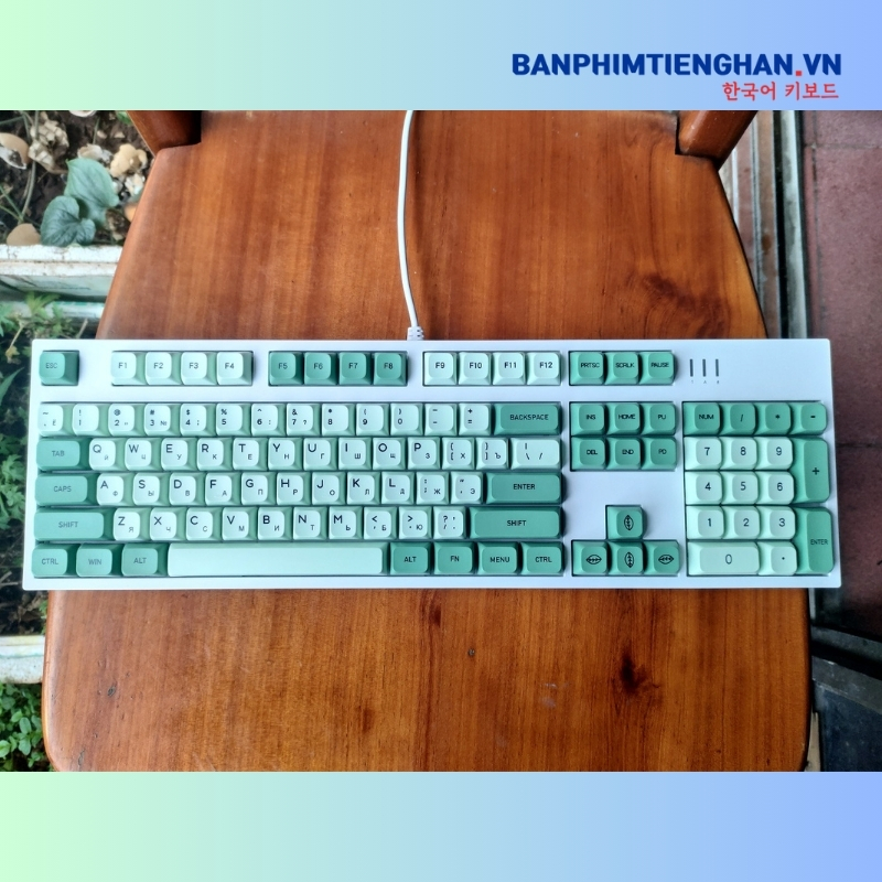 Bàn phím cơ tiếng Nga TCKB-MK104RU Matcha White
