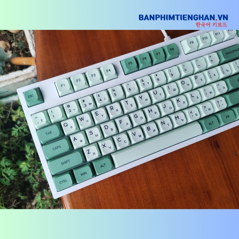 Bàn phím cơ tiếng Nga TCKB-MK104RU Matcha White