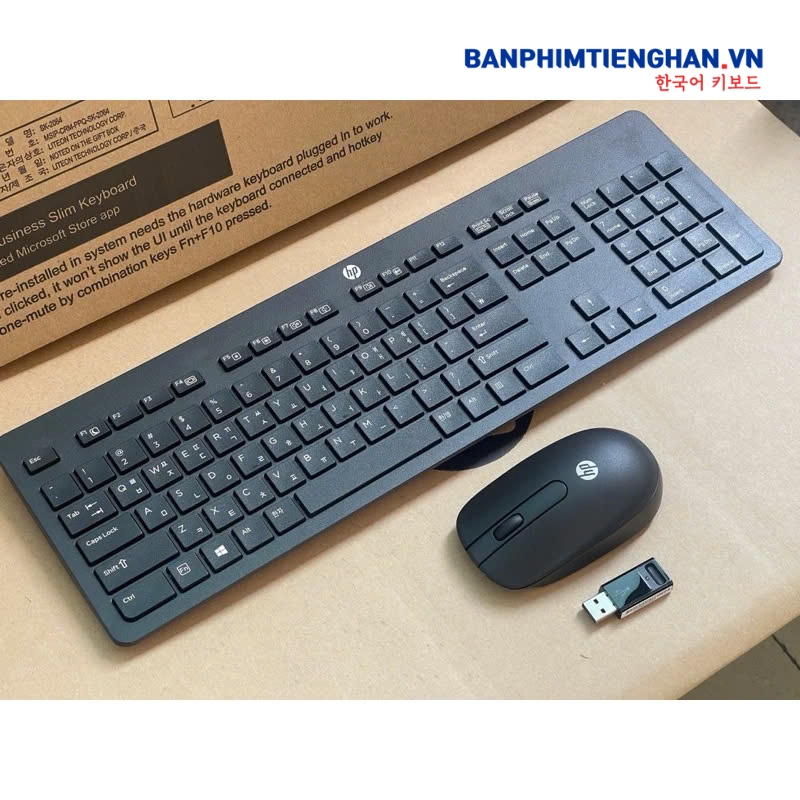 Bộ bàn phím chuột không dây tiếng Hàn Slim Wireless Keyboard