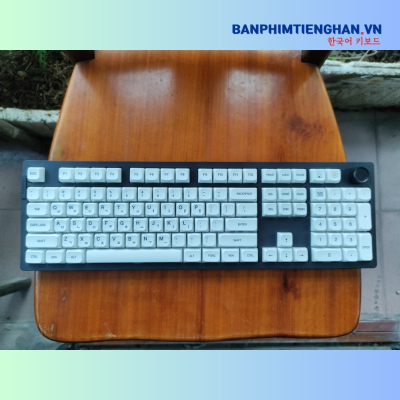 Bàn phím cơ tiếng Hàn không dây TCKB-EK106 Pro Black White