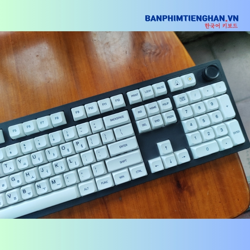 Bàn phím cơ tiếng Hàn không dây TCKB-EK106 Pro Black White