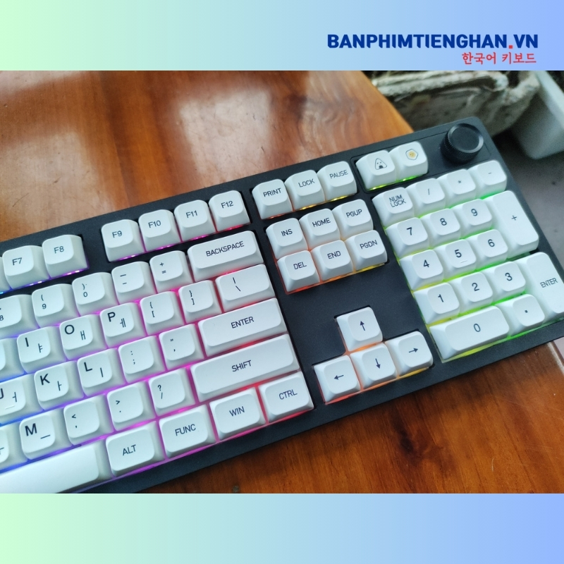 Bàn phím cơ tiếng Hàn không dây TCKB-EK106 Pro Black White