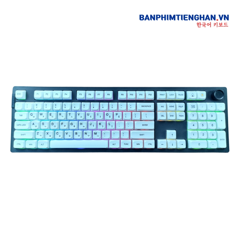 Bàn phím cơ tiếng Hàn không dây TCKB-EK106 Pro Black White