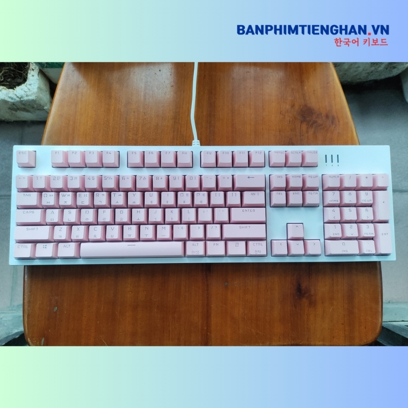 Bàn phím cơ tiếng Hàn có dây TCKB-MK104 Pro Pink White