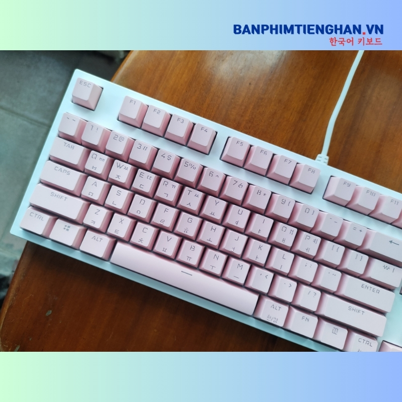 Bàn phím cơ tiếng Hàn có dây TCKB-MK104 Pro Pink White
