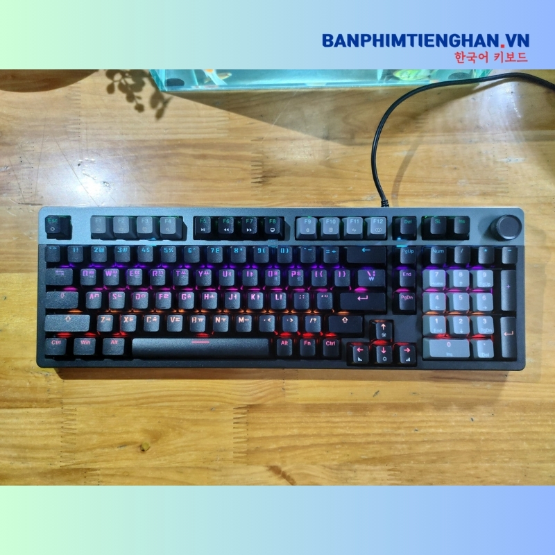 Bàn phím cơ tiếng Hàn có dây TCKB EK98L Grey Black