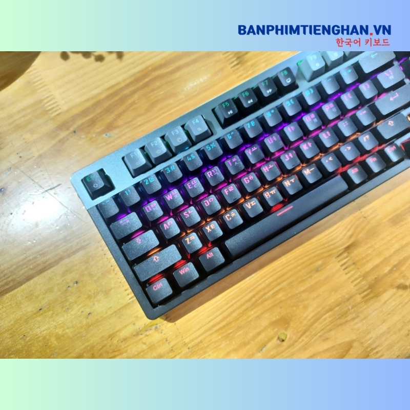 Bàn phím cơ tiếng Hàn có dây TCKB EK98L Grey Black