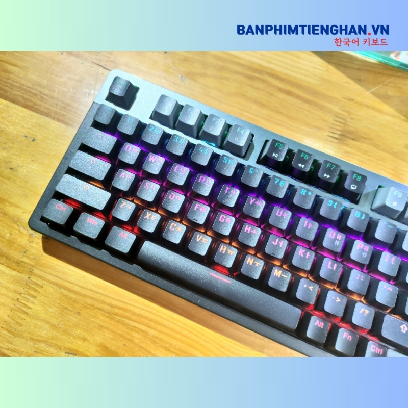 Bàn phím cơ tiếng Hàn có dây TCKB EK98L Grey Black