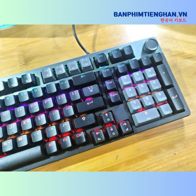 Bàn phím cơ tiếng Hàn có dây TCKB EK98L Grey Black