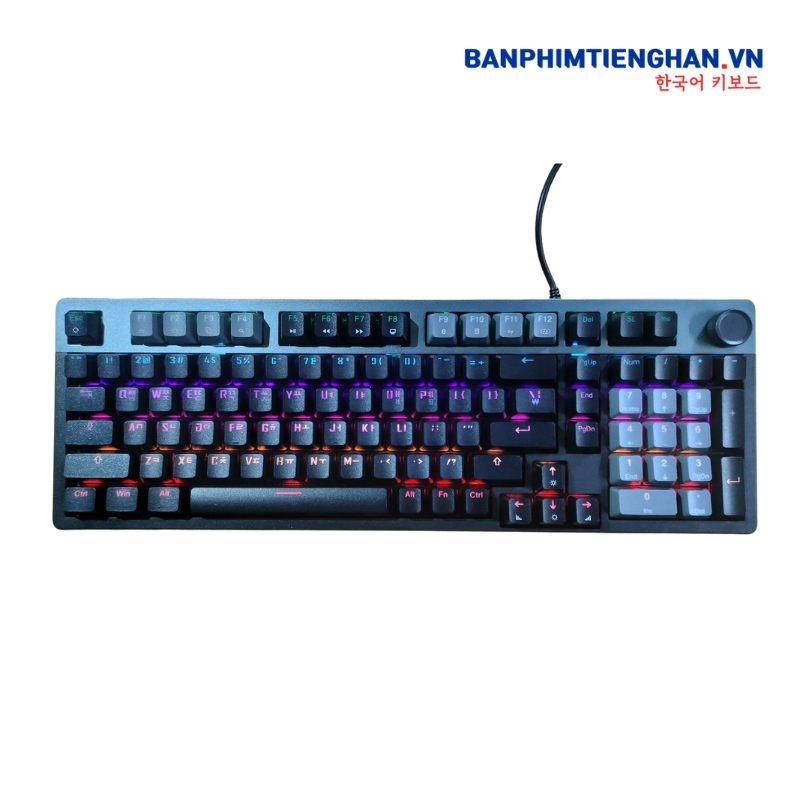 Bàn phím cơ tiếng Hàn có dây TCKB EK98L Grey Black