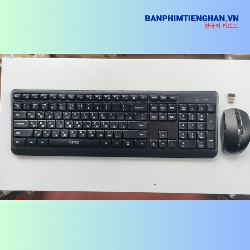 Bộ bàn phím chuột tiếng Nga không dây Metoo C20 Air