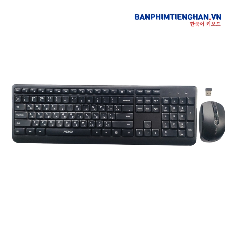 Bộ bàn phím chuột tiếng Nga không dây Metoo C20 Air