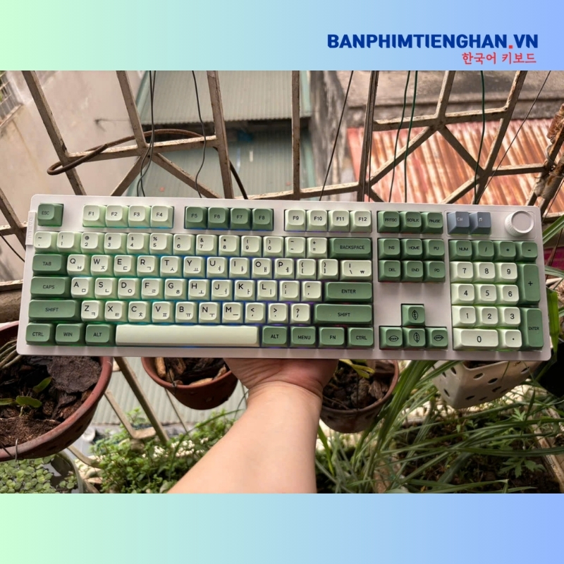 Bàn phím cơ tiếng Hàn không dây TCKB EK106 Pro Matcha White