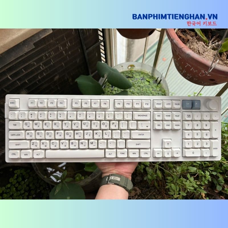 Bàn phím cơ tiếng Hàn không dây TCKB EK106 Pro White