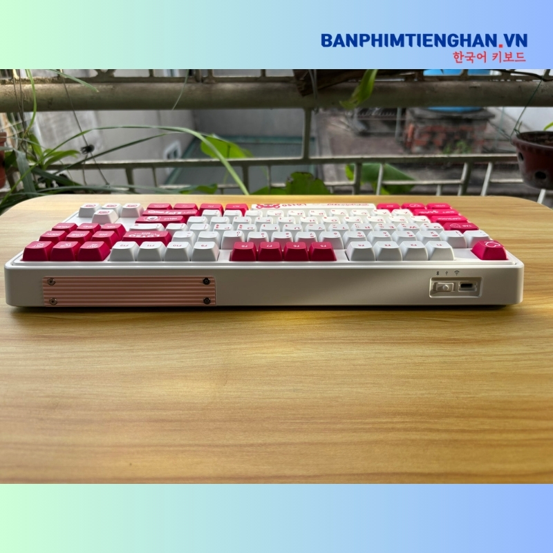 Bàn phím cơ tiếng Hàn không dây TCKB CMK87 Lotso White