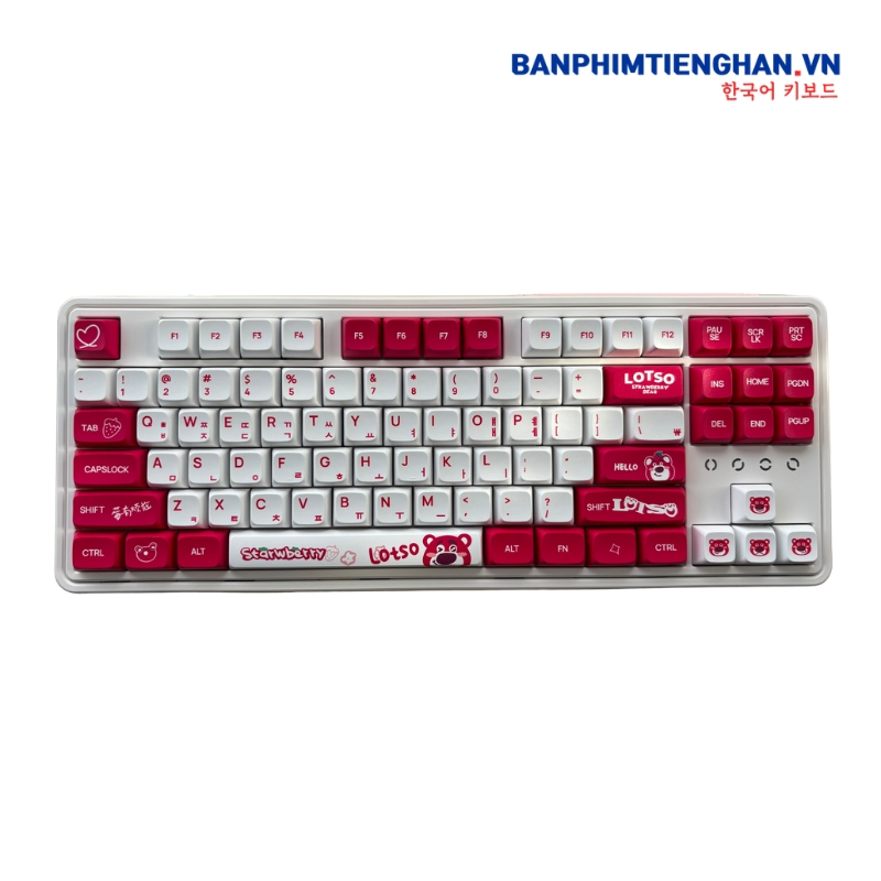 Bàn phím cơ tiếng Hàn không dây TCKB CMK87 Lotso White