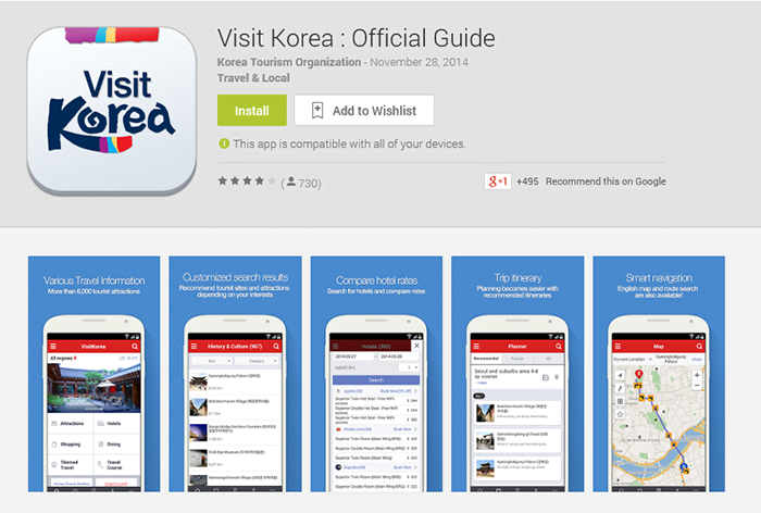 Ứng dụng Visit Korea App